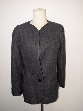 PER TE BY KRIZIA Dark Gray Single-Button Women's Blazer